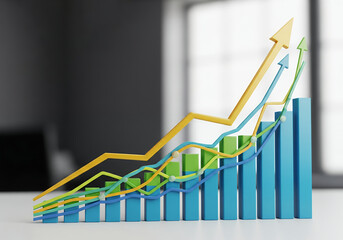 business graph with arrow The Graph of Success	
