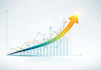 business graph with arrow The Graph of Success	
