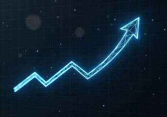 business graph with arrow The Graph of Success	
