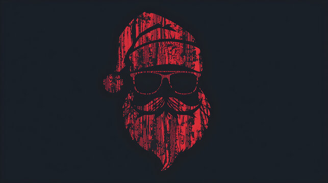 Santa Claus mask, cap and glasses