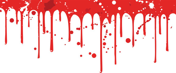 A red dripping and splattered graphic design element