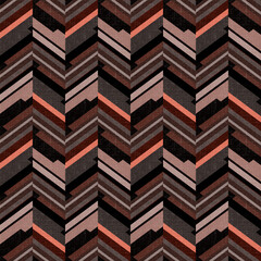 Seamless colorful zigzag pattern. Beige, brown, and orange stripes.