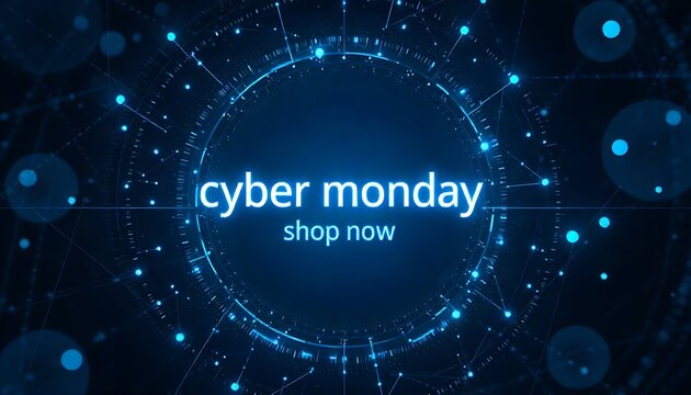 Cyber Monday sale poster design, Take up to 50% off,  Creative Web Banner Design Template for Cyber Monday Adverts, created with generative ai