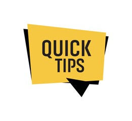 quick tips text information sign	