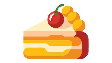 Slice of Delight: An inviting slice of cake, crowned with a vibrant cherry and golden spheres, invites you to indulge in a moment of pure culinary pleasure.