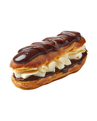 Indulge in the Temptation of a Decadent Chocolate &Eacute;clair, a Classic French Pastry Delight, Perfect for Dessert Menus, Bakeries, Cafes, and Food Blogs, Satisfy Your Sweet Cravings Today