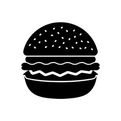 A burger sandwich on transparent background
