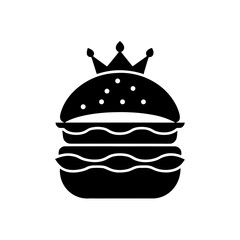 Burger with a crown on transparent background