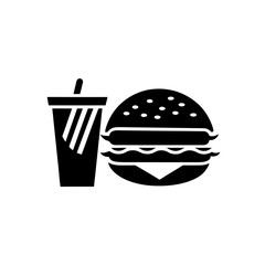 Burger and a drink on transparent background