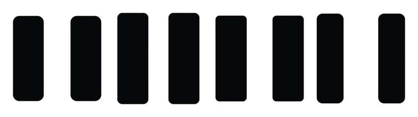 pause button minimal icon set, black color and white background