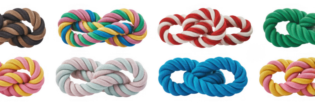 Knotted Rope Toys isolated on a transparent background