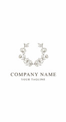 Elegant Floral Wreath Logo Design for Branding and Visual Identity.