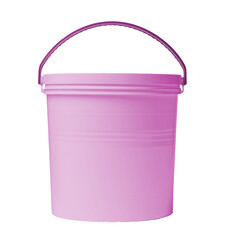 pink bucket isolated on white background.