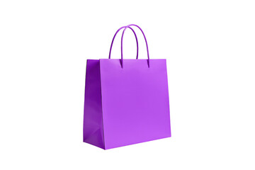 purple shopping bag isolated on white background.