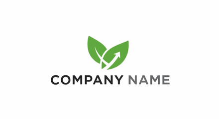 Green Leaf Arrow Logo for Business Growth and Sustainability.