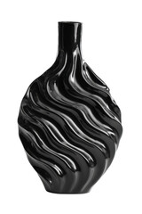 black ceramic vase on white background
