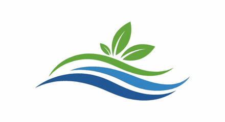 Green Leaves and Blue Waves Symbolizing Nature and Purity.