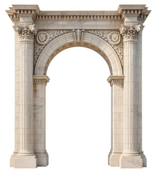 architectural archway with columns isolated on white background