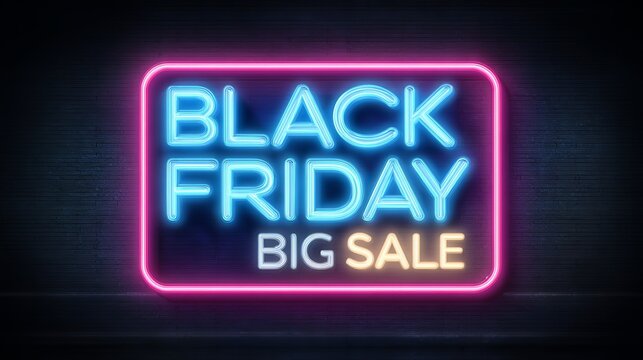 Grab amazing deals this Black Friday with vibrant neon sign advertising a big sale event for holiday shopping now