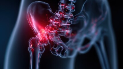 Understanding hip pain close up with focus on anatomical structures and potential causes of discomfort in the hip joint