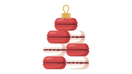 Macaron Ornament: A delightful, festive arrangement of macarons, shaped into a Christmas ornament, bringing joy and sweetness to the holiday season. 