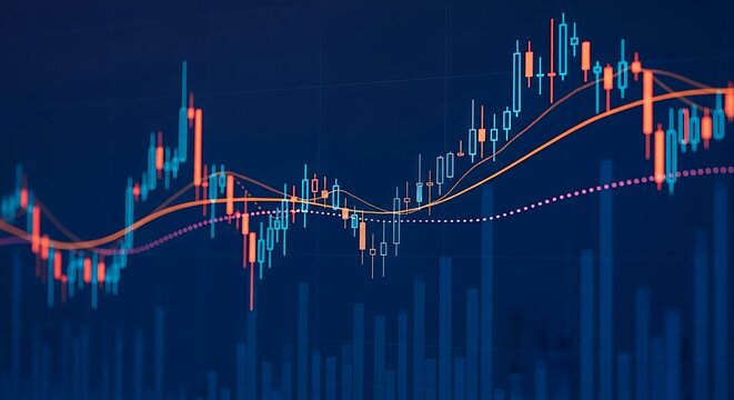 High-resolution image of a technical analysis chart on a digital trading platform, illustrating market momentum and investment strategy.
