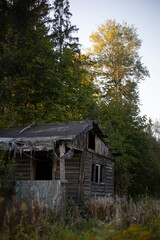 The old barn. A collapsed house. An abandoned wooden building.