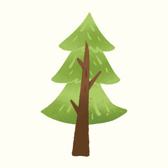 Animal Watercolor Illustration of an Pine Tree