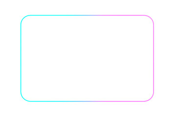 Futuristic Neon Glow Frame, Irregular Rectangle Border, Dark Gradient Background, Transparent Ultra-HD, Center Space for Design