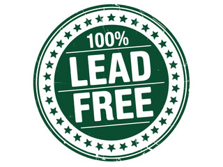 The 100% lead-free seal signifies safety and quality assurance.