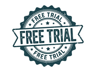 A round stamp with the words "FREE TRIAL" in the center.