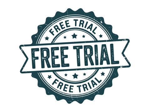 A round stamp with the words "FREE TRIAL" in the center.
