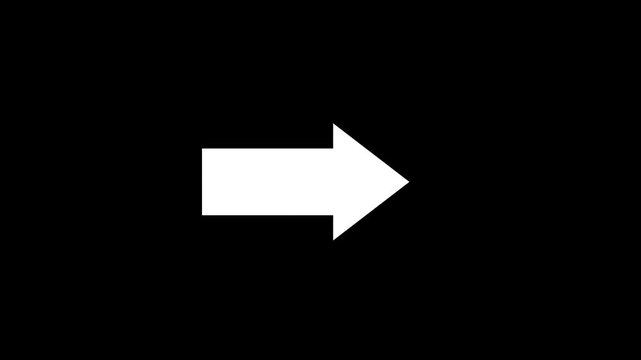 A simple white arrow pointing to the right on a black background.