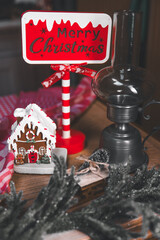 christmas decoration on the table