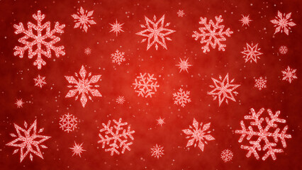 Beautiful Shining Snowflake Illustration Wallpaper on Red Background