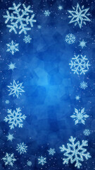Beautiful Vertical Snowflake Illustration Wallpaper with Shining Light on Blue Background