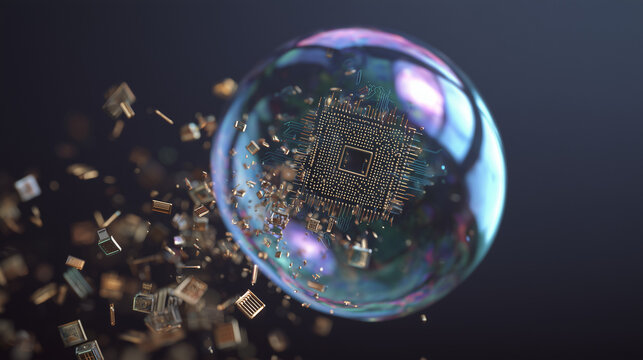 AI Economic Bubble Bursting Concept