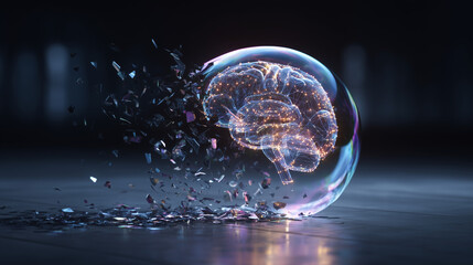 AI Economic Bubble Bursting Concept