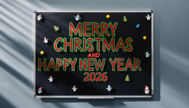 merry christmas and happy new year - Powered by Adobe