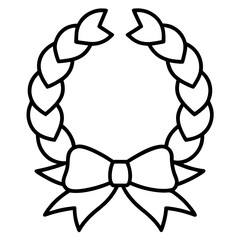 Laurel wreath with bow, award symbol, victory, success, honor