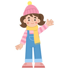 Illustration of Girl Wearing Winter Clothes