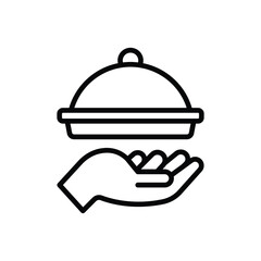 A line drawing shows a hand presenting a covered dish