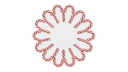 Candy Cane Circle: A festive arrangement of candy canes forming a circular pattern, with a vibrant red and white color scheme. A simple image that embodies the spirit of the holiday season.