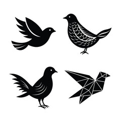 set of vector birds