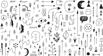 Seamless vector pattern with musical notes, number symbols, and letters illustration