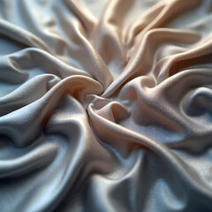 Top-Down Macro Photograph of Symmetrical Satin Fabric Waves