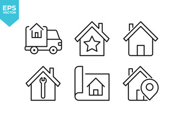 Set of line icons Real estate. Outline icons collection stock illustration