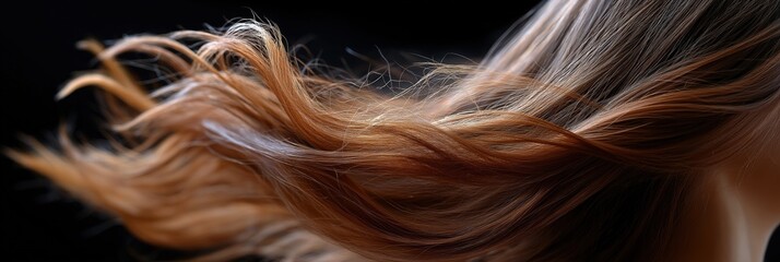Naklejka premium Flowing auburn hair with dynamic movement