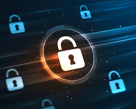 Security cyber digital concept Abstract technology background protect system innovation. Premium security cyber digital concept.