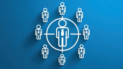HRM or Human Resource Management, manager icon which is among staff icons for human development recruitment leadership and customer target, resume, interview. generate by AI